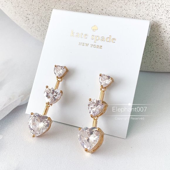 kate spade Jewelry - Kate Spade earrings heart crystal earrings